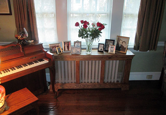 stained wooden radiator cover custom made in chester county pa